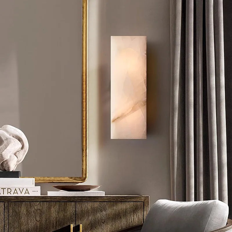 applique murale led dimmable design marbre naturel étanche pour intérieur extérieur - vue 5 sur 9