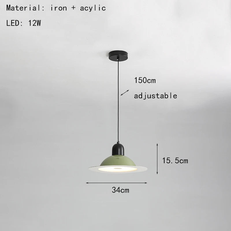 suspension led métal fil réglable lampe suspension - vue 8 sur 17