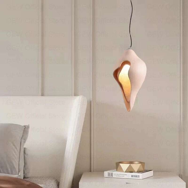 lustre moderne en plâtre design créatif conque suspension - vue 3 sur 9