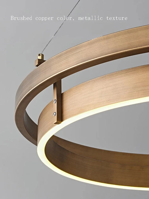 lustre nordique bronze brossé suspension simple led - vue 5 sur 9