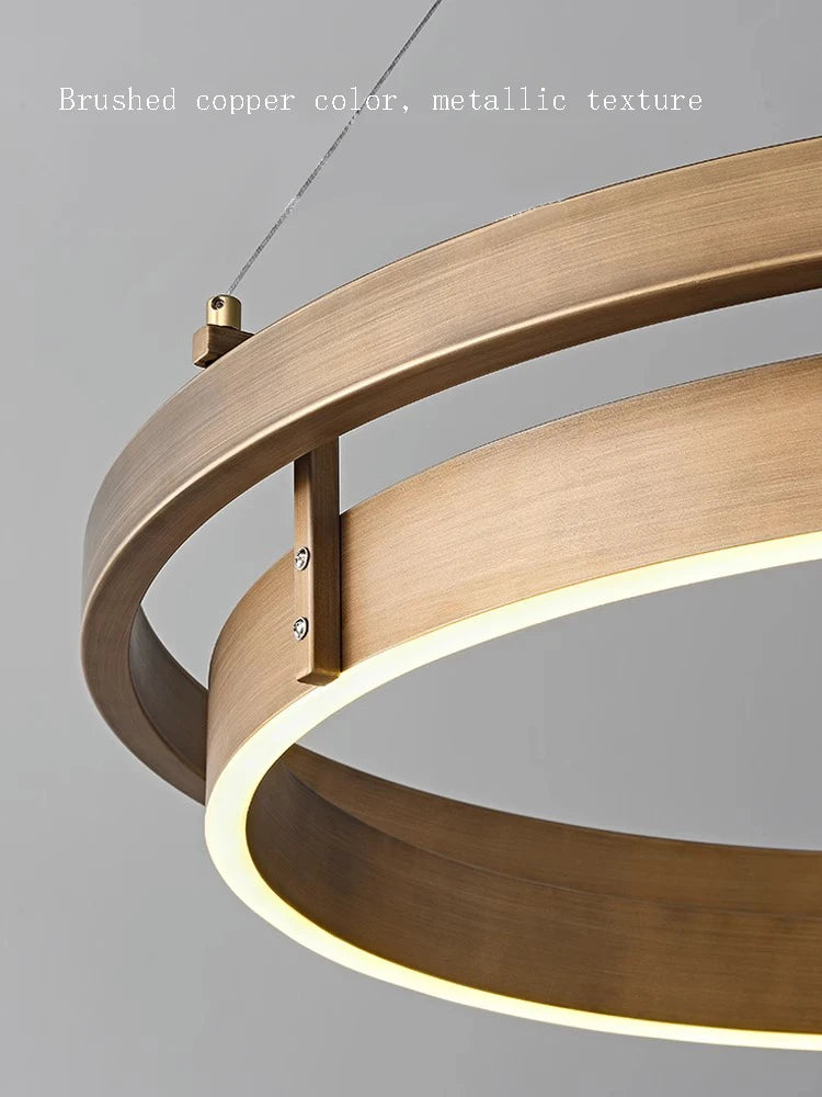 lustre style Italie LED décor à la maison Bronze créatif rond minimaliste