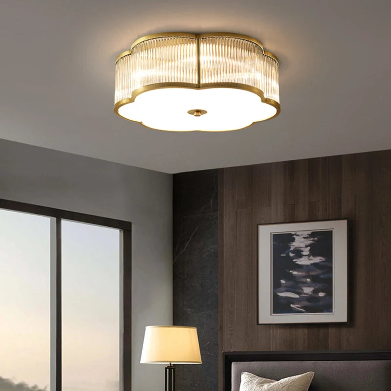 Suspension ou plafonnier en verre de cuivre E27 lampe à LED montée au plafond pour salon allée chambre Lampara luminaire intérieur