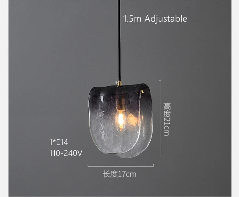 Suspension moderne avec abat-jour en verre cendré Melt - vue 3 sur 7