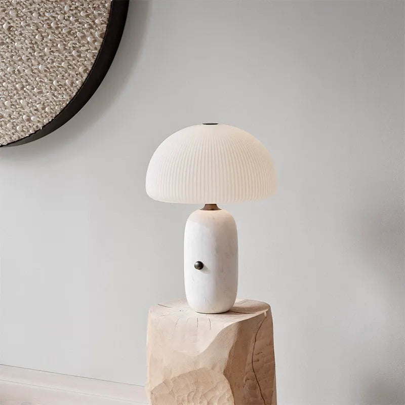 Lampe de table simple et luxueuse design salon chambre chevet lampe de table en verre champignon