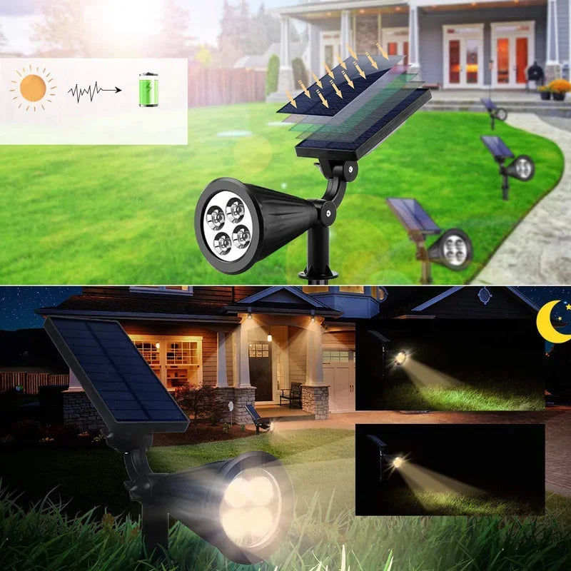 Projecteurs solaires extérieurs lampe à gazon branchée au sol LED 4/7 ampoules IP65 étanche lampe décorative en pierre de jardin lumière en expansion d'arbre