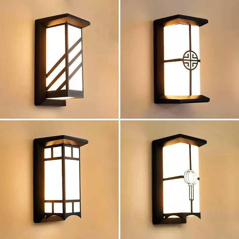 LED applique extérieure en plastique/aluminium porte d'entrée étanche IP65 applique jardin Patio terrasse maison luminaire mural - vue 4 sur 15