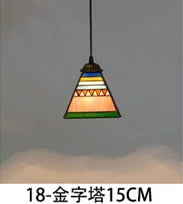lustre en verre style tiffany rétro pour intérieur méditerranéen - vue 13 sur 30