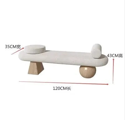 tabouret nordique en bois massif pour chaussures et repos - vue 14 sur 27