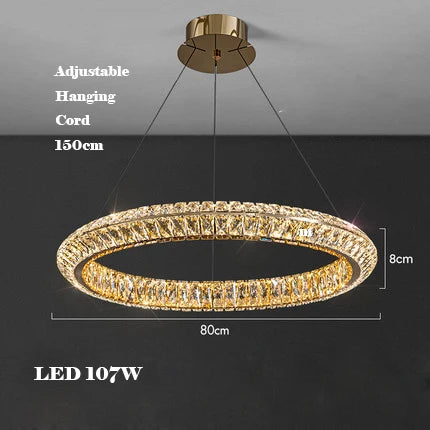 lustre en cristal doré design moderne pour intérieur élégant - vue 11 sur 11