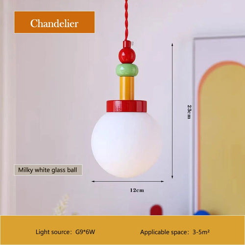 lustre coloré en verre pour chambre d'enfant princesse - vue 9 sur 8