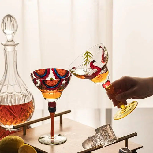 Verre cocktail fait main style margarita champagne créatif