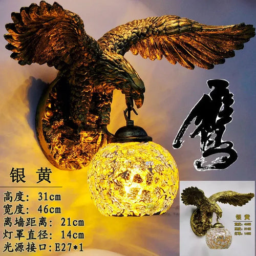 applique murale eagle décoration rétro bohème lumineuse artistique - vue 10 sur 18