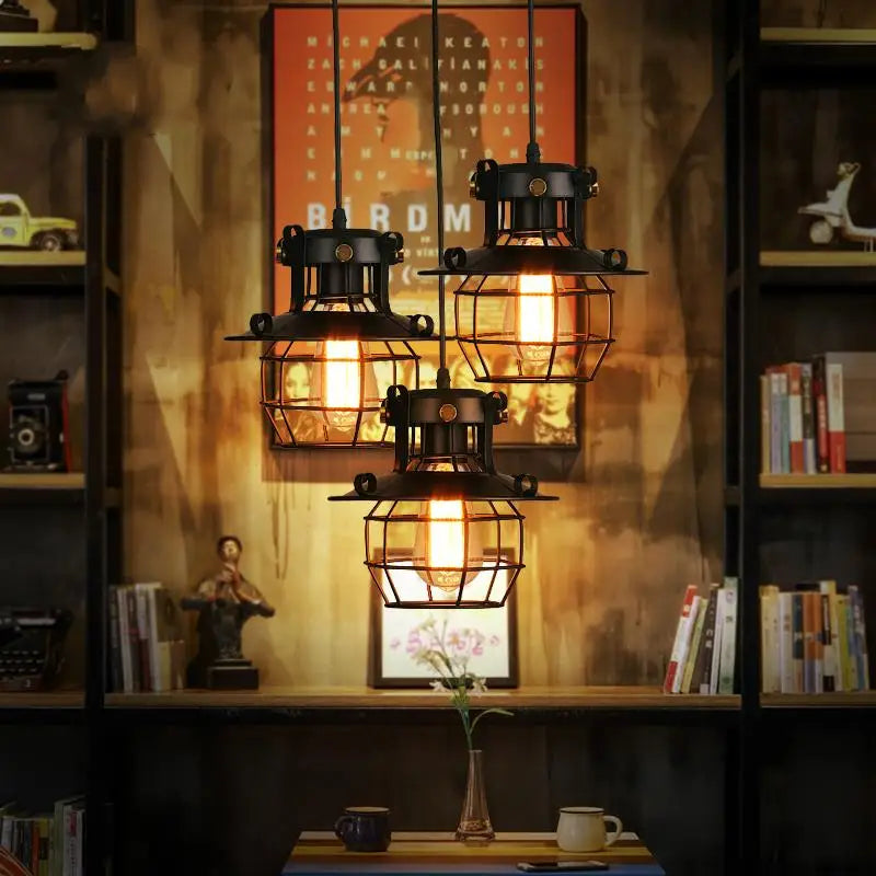 lustre suspendu vintage créatif pour café et restaurant - vue 4 sur 7