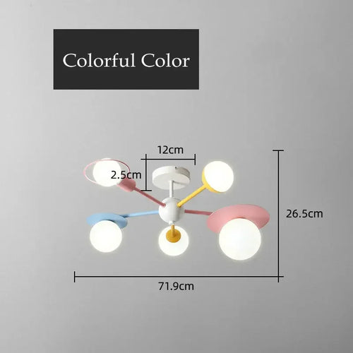 lustre nordique pour enfants dessin animé led princesse - vue 7 sur 7