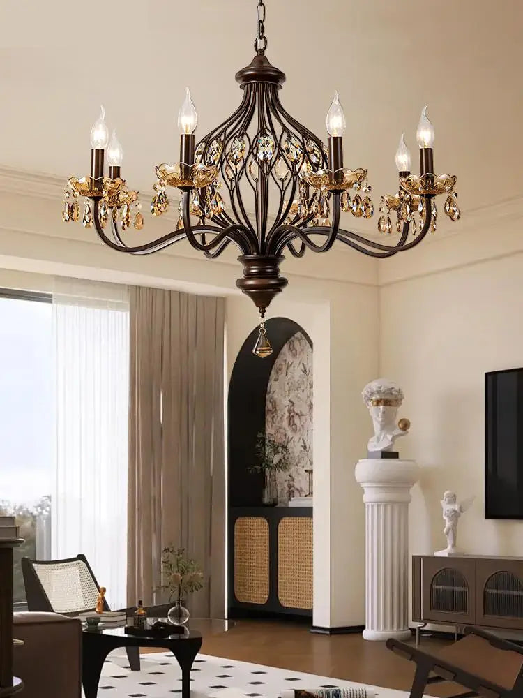 lustre vintage en cristal à led pour hôtel et restaurant - vue 2 sur 9