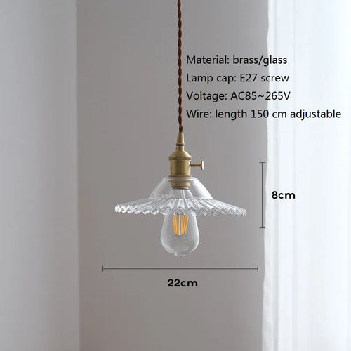 suspension vintage nordique en verre et laiton - vue 10 sur 10