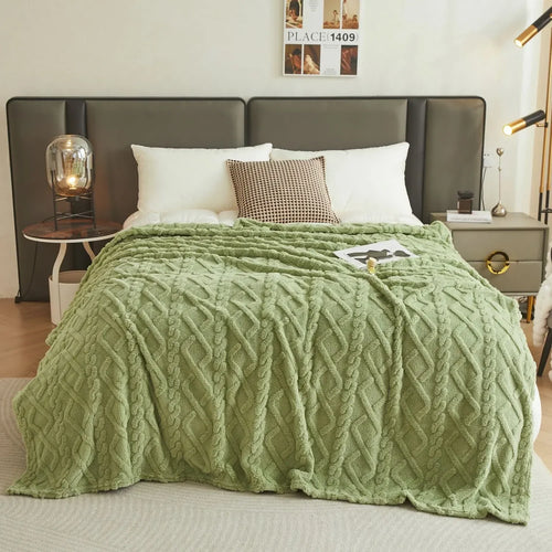 Plaid flanelle polaire doux et chaud uni