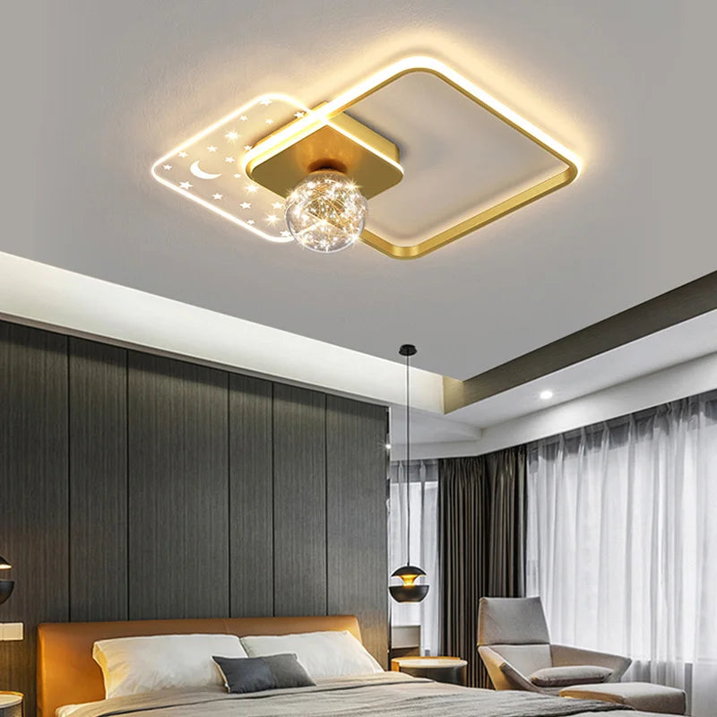 plafonnier led design moderne style nordique étoiles starlight - vue 5 sur 15