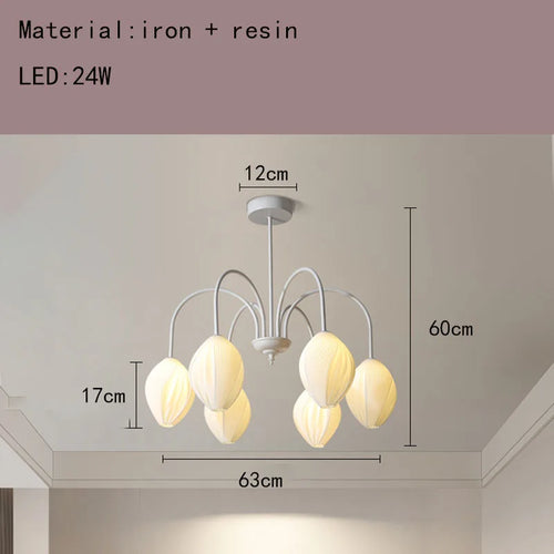 lustre en résine avec abat-jour romantique en métal - vue 15 sur 14