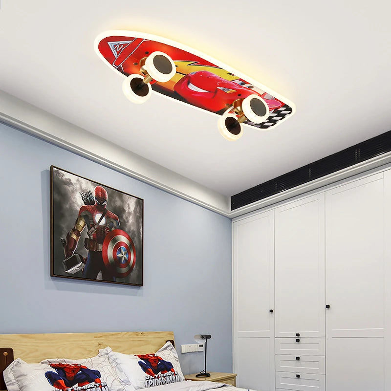 plafonnier créatif nordique skateboard pour chambre d'enfant moderne - vue 6 sur 16