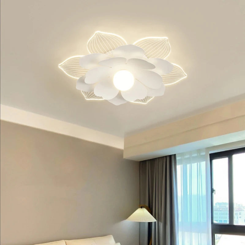 plafonnier moderne à fleurs en pétales pour décoration intérieure - vue 4 sur 10