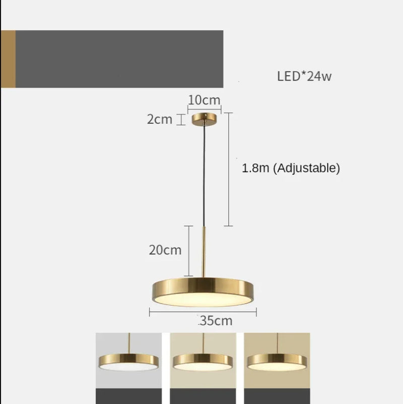 Suspension led rond pour décoration moderne