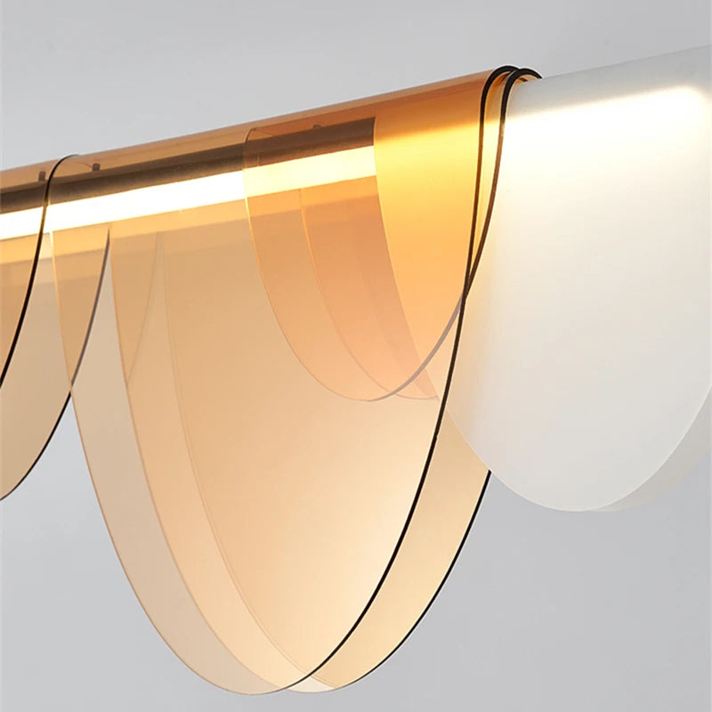 Lustre acrylique moderne nordique Led en verre coloré - vue 6 sur 10