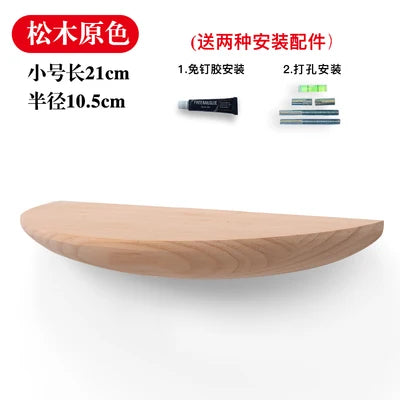 étagère murale en bois demi-cercle pour rangement et décoration