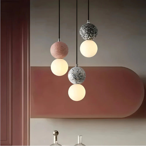 suspension moderne en terrazzo design nordique pour décoration intérieure - vue 2 sur 9