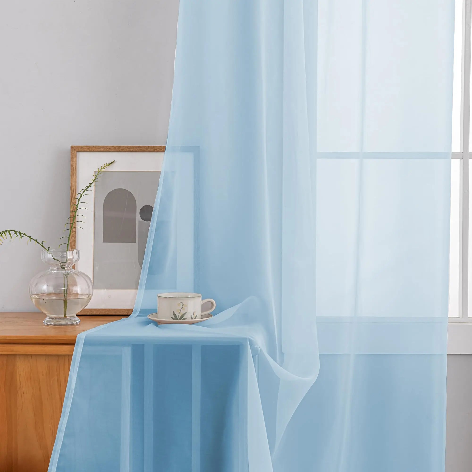 Voilage tulle extra long sur mesure hauts plafonds - vue 9 sur 10