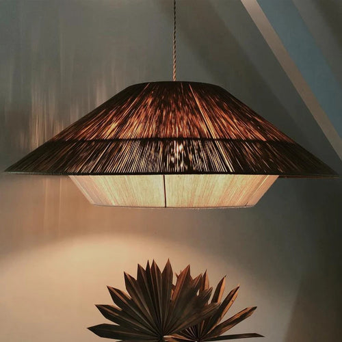 lustre en corde de chanvre éclairage suspendu en rotin décoratif