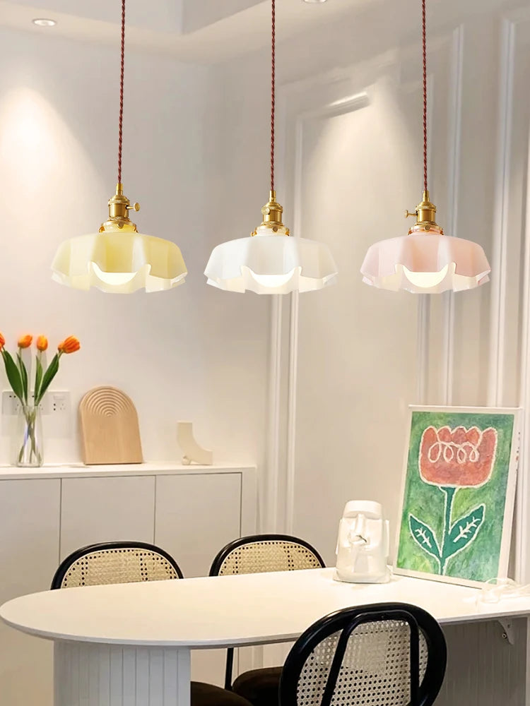 Suspension en verre fleuri pour décoration créative - vue 5 sur 9