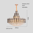 suspension à led en cristal design luxueux avec variateur d'intensité