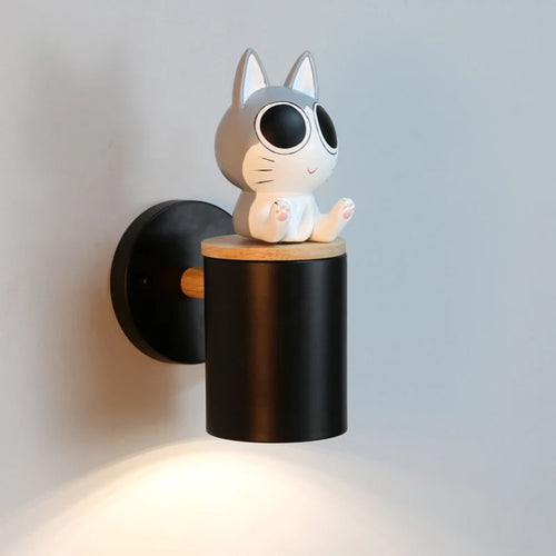 applique murale mignonne chat aux grands yeux pour enfant - vue 2 sur 12