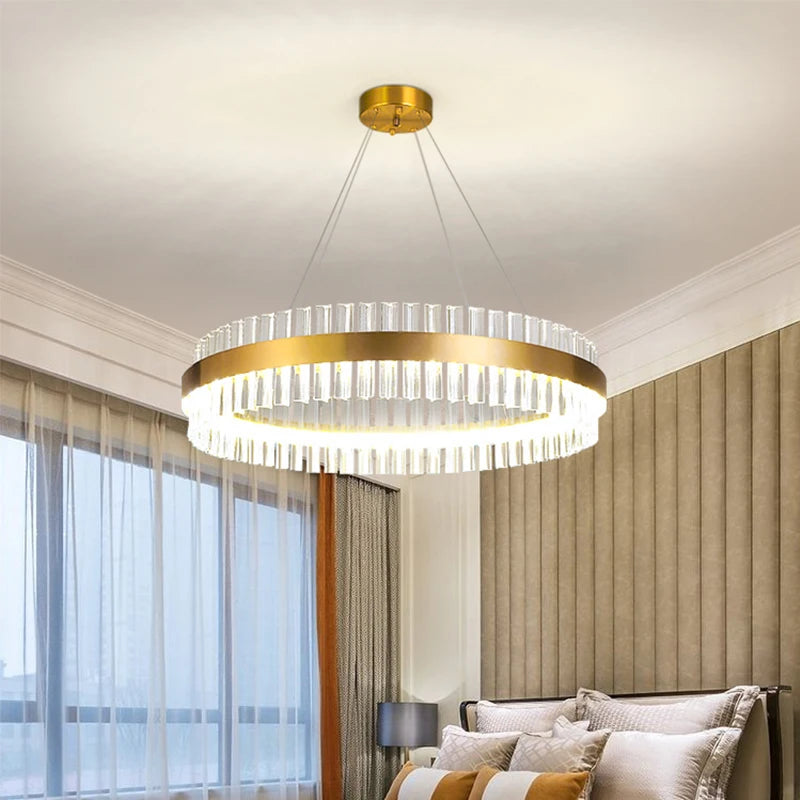 lustre led moderne en cristal pour un éclairage élégant - vue 3 sur 15