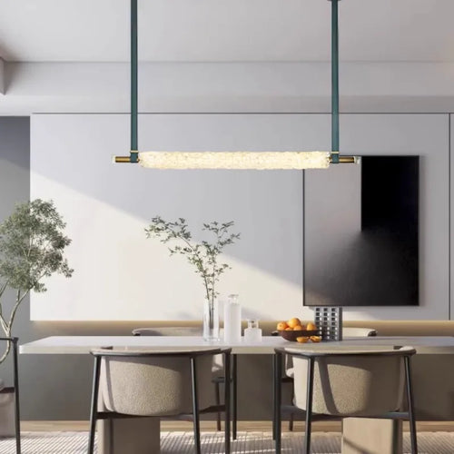 suspension design en cristal naturel avec ceinture en cuir - vue 2 sur 11