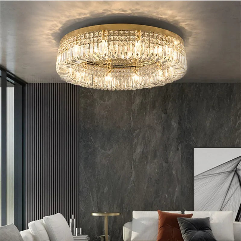 Plafonnier Led en cristal au design moderne