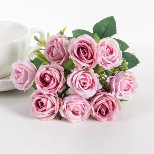 bouquet de roses artificielles en soie pour décorations et événements festifs - vue 11 sur 12