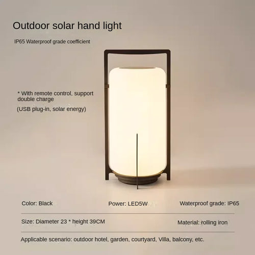 lampe de bureau portable led solaire usb avec télécommande étanche - vue 9 sur 10