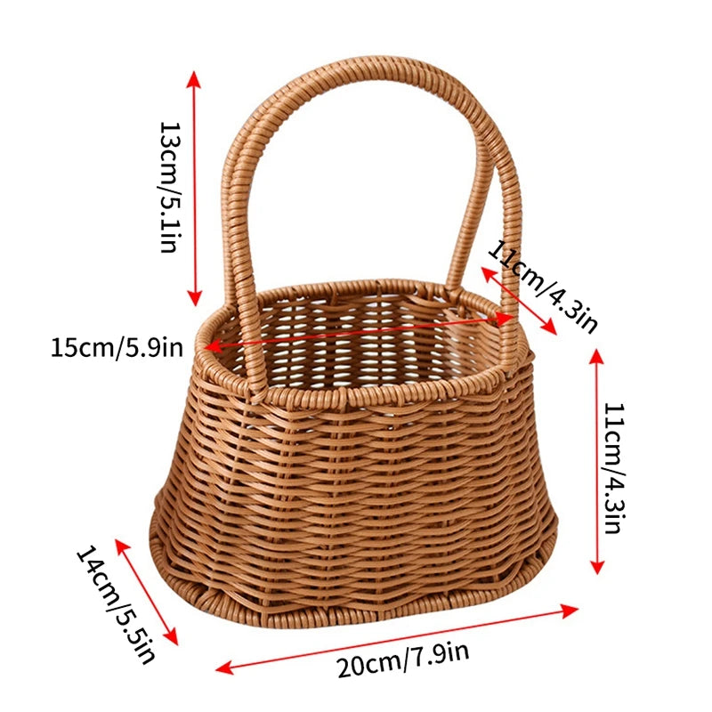 panier de rangement tissé à la main pour jardin et pique-nique - vue 11 sur 27