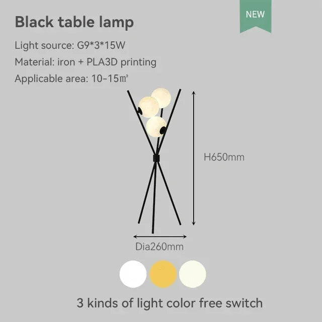 lampadaire led moderne boule de verre trépied lampe décorative
