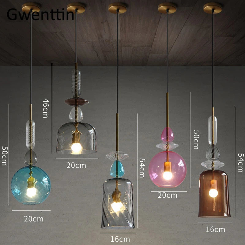 suspension en verre moderne pour décoration intérieure et luminaires