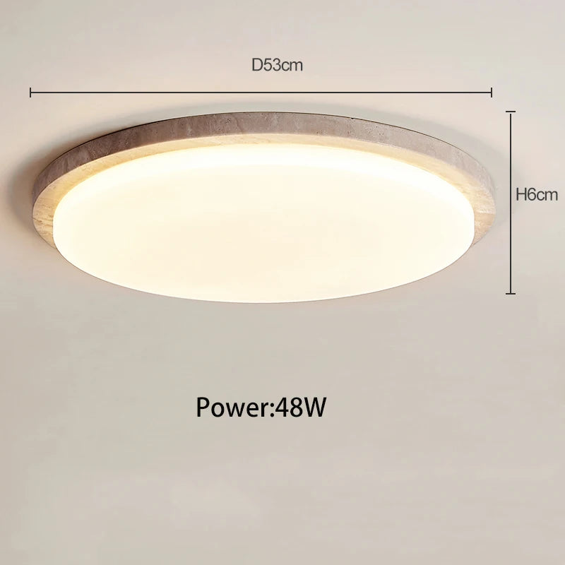 plafonnier led style wabi-sabi japonais en pierre de grotte - vue 9 sur 9