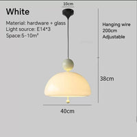 lustre rétro médiéval en verre crème pour intérieur élégant