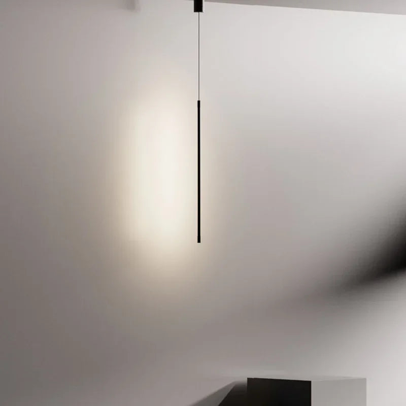 Luminaires suspendus LED modernes pour chambre à coucher chevet lecture lampe suspendue salon Bar café décor noir lustre plus long