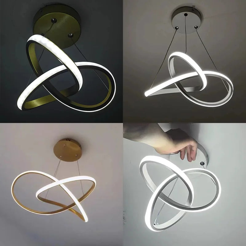 lustre led design créatif simple pour décoration intérieure moderne - vue 6 sur 9