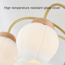 lustre en bois design moderne éclairage led pour chambre enfant