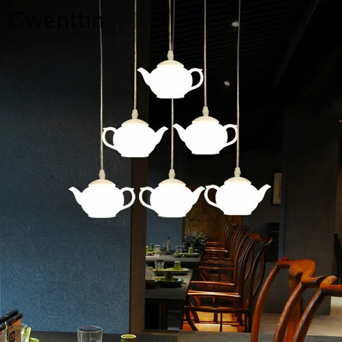 suspension théière moderne à led pour décoration intérieure nordique - vue 5 sur 7