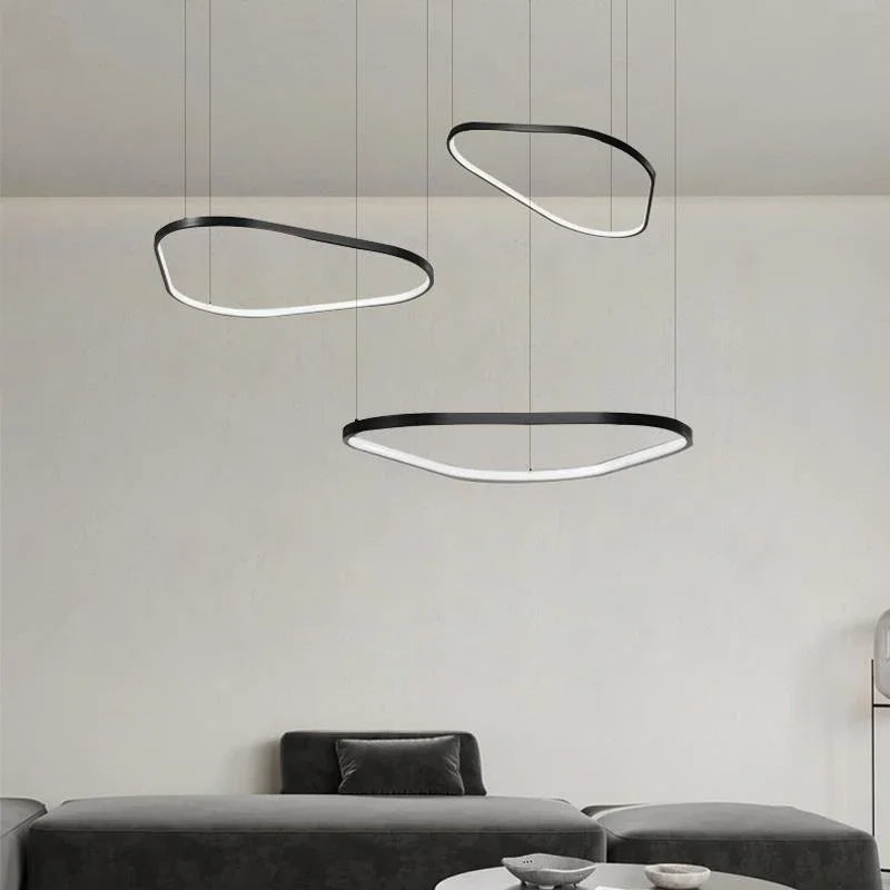lustre Moderne noir irrégulier Led éclairage salon salle à manger nordique décor à la maison chambre