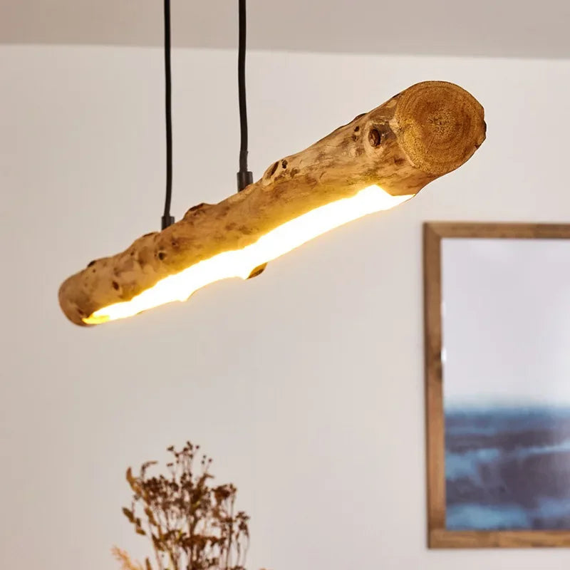 suspension en bois minimaliste style japonais pour décoration intérieure - vue 3 sur 6